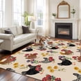 thumbnail image 2 of 8'x10' Area Rugs, Farmhouse Rooster Indoor Outdoor Area Rug for Living Room Bedroom, Vintage Watercolor Flowers Beige Washable Bathroom Rugs Kitchen Floor Carpet Mats Home Decor Aesthetic, 2 of 8