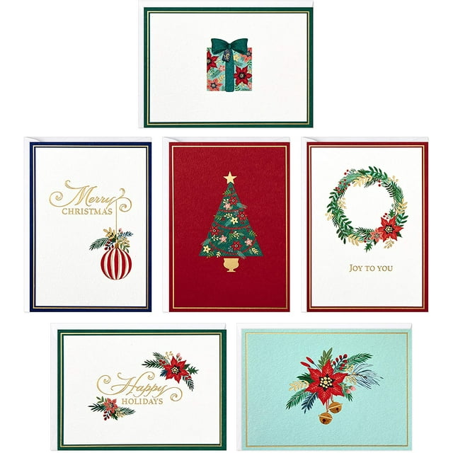 Boxed Christmas Cards Assortment, Holiday Icons (48 Cards with Envelopes)