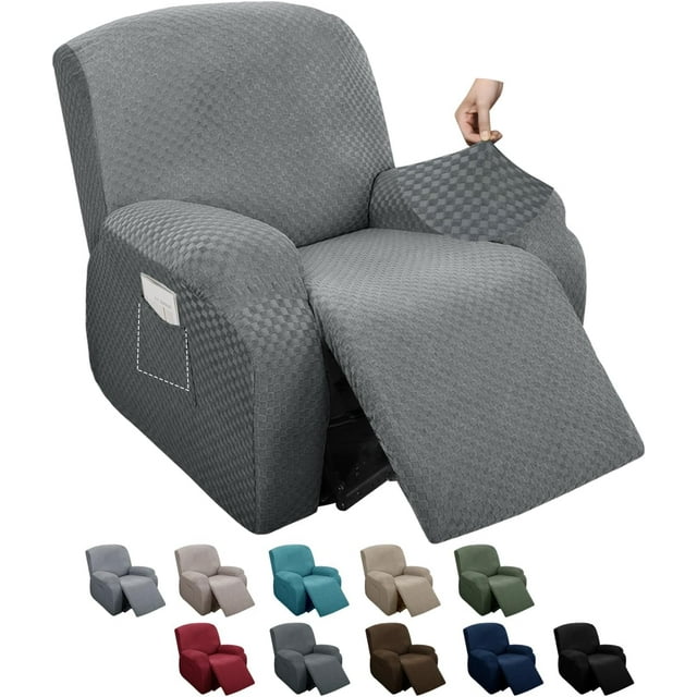 Wingback Chair Covers Piece Stretch Wing Chair Covers Soft Thick Wingback Armchair Slipcover High Back Furniture Protector Washable Dark