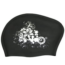 Loyerfyivos Long Hair Swim Cap for Women, Silicone Swimming Caps for Unisex Adult Women Men With floral print, Waterproof Adult Swim Hats Bathing Caps to Keep Hair Dry