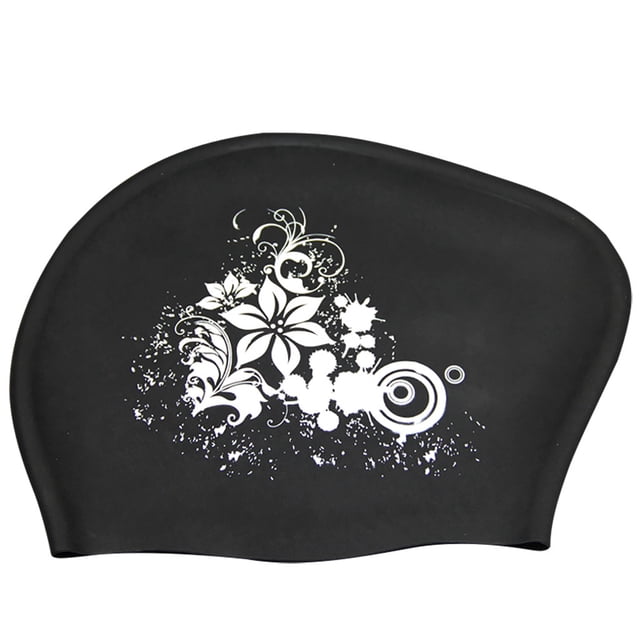 BKER Bonnet de Bain Imperméable en Silicone pour Femmes Adultes aux Cheveux Longs