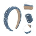 thumbnail image 3 of Unique Bargains 1 Pc Pearl High Cranium Sponge Headbands Light Blue, 3 of 6