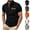 A-Gray, variant on Men's Business Casual Shirts Big and Tall Short Sleeve Waffle Polos Shirts Trendy Color Block Lapel Collar V-Neck Tops Male Summer Office Workwear White XXXL