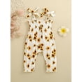 thumbnail image 2 of Biezeib Baby Girls Jumpsuit, Sleeveless Tie-up Pleated Sunflower Print Casual Romper Clothes, 2 of 6