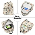 thumbnail image 5 of FORMRS Mini Backpack Purse for Women Quilted Travel Daypack Casual Shoulder Bag, Beige Leaves Plaid, 5 of 7