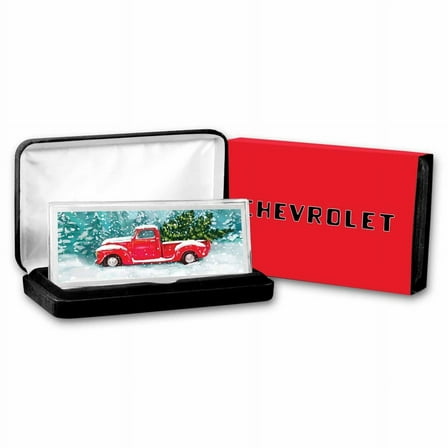 Chevrolet 4 oz Silver Bar - Christmas Red Truck with Tree COA #2