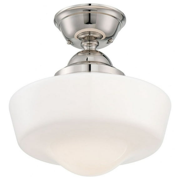 2257-613-Minka Lavery-1 Light Semi-Flush Mount in Traditional Style - 14.5 inches tall by 13.75 inches wide-Polished Nickel Finish