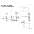 thumbnail image 2 of Kingston Brass KS2988KX Two Handle 8 in. to 16 in. Widespread Lavatory Faucet with Brass Pop-up, 2 of 2