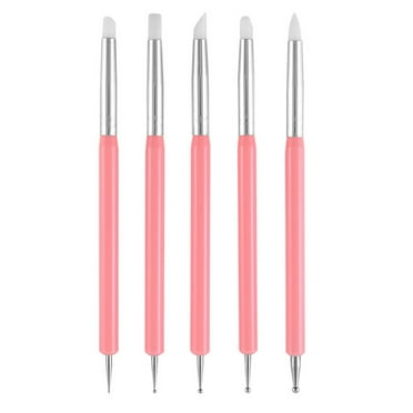 5pcs Nail Art Dotting Tools Pen Dual Head Carving Pen Nail Silicone Brushes Set2517 Rarida