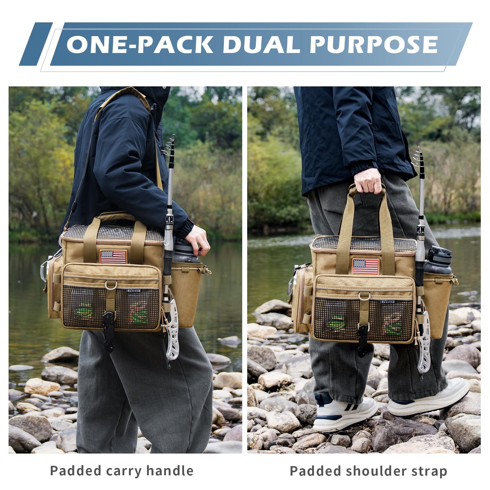Ghosthorn Fishing Tackle Bags Salt Water Resistant Tackle Box Bag -large capacity tackle storage