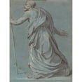 thumbnail image 3 of Girolamo Siciolante da Sermoneta 15x18 Black Modern Framed Museum Art Print Titled - Study of a Man Walking Towards the Left Holding a Staff, 3 of 5