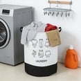 thumbnail image 5 of Kbndieu Linen Foldable Laundry Hamper, Large Collapsible Laundry Baskets with Easy Carry Handles, Clothes Hampers for Bedroom, Bathroom, Dorm, Laundry Room, White, 5 of 6