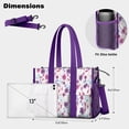 thumbnail image 5 of Teacher Tote Bag,Pioneer Flower Floral Print Pattern Teacher Utility Tote Bag,Large Work Tote Bags for Women with Multiple Pockets,Top Zipper Closure,13.8x10.6x6.7 Inch, 5 of 5