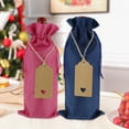 thumbnail image 3 of 10pcs Burlap Wine Bags with Drawstrings Wine Gift Bags Reusable Wine Bottle Covers with Ropes and Tags for Blind Wine Tasting Christmas Wedding Birthday Holiday Party Housewarming, 3 of 7
