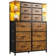 thumbnail image 4 of Enhome dresser for Bedroom Dresser with LED Lights Fabric Dressers & Chests of Drawers with 12 Drawers & Open Shelves, 4 of 9