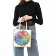 thumbnail image 2 of Bolso de mano con pintura de diamantes 5D, bolsa de almacenamiento de compras de lino DIY, organizador plegable Tmvgtek decoración de arte en el hogar, 2 of 9