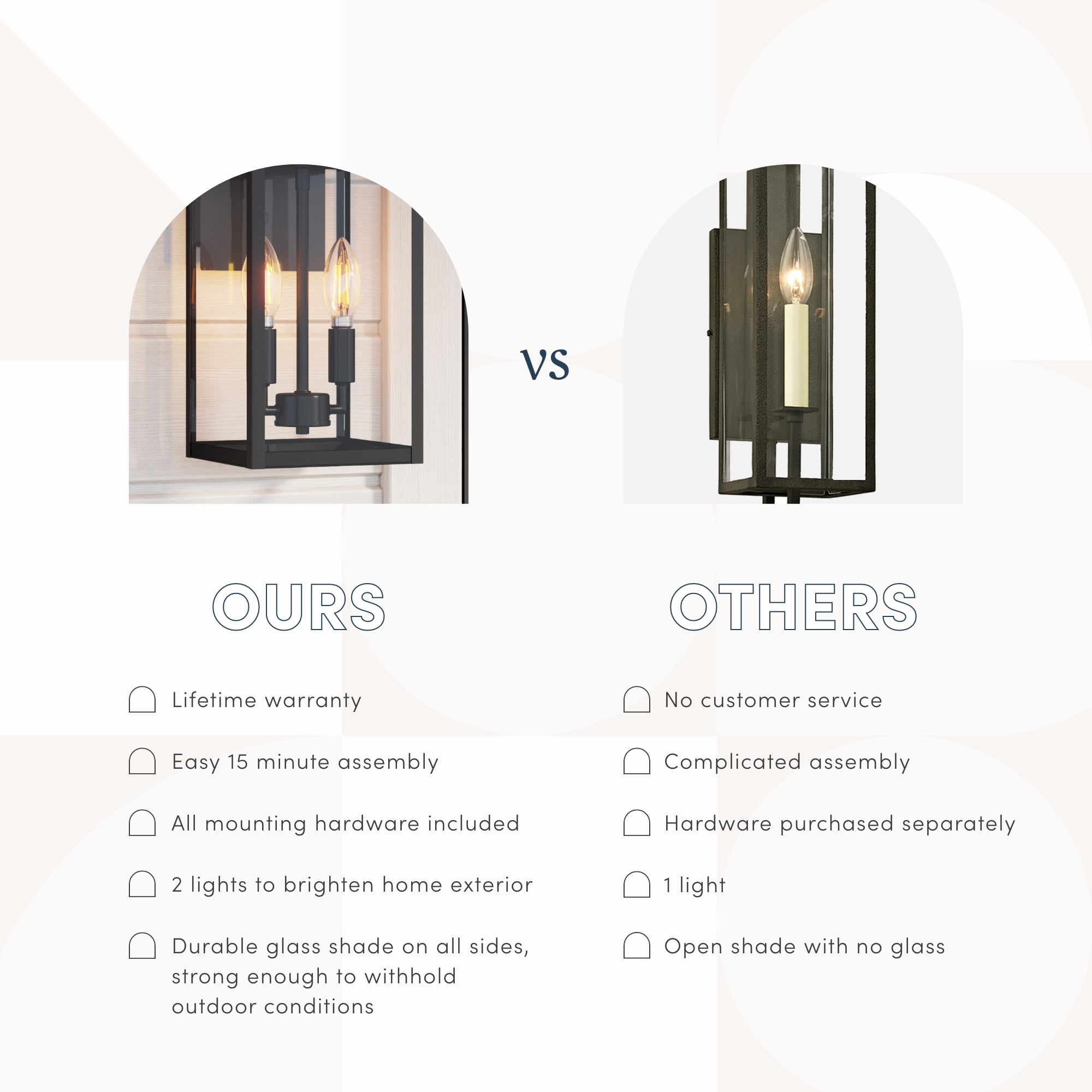 Nathan James Ferris Outdoor Black Wall Sconce Light Fixture with Iron Frame and Glass