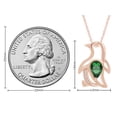 thumbnail image 6 of AFFY Pear Simlated Emerald & Cubic Zirconia Penguin Pendant Necklace 14K Rose Gold Over Sterling Silver, 6 of 7