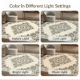 thumbnail image 7 of ODIKA 6'x9' Washable Area Rug Distressed Medallion Panel With Farmhouse Floral Vine Corners Boho Flowing for Dining Room, Under Table, Office Décor, Non-Slip Chair-Friendly, 7 of 7