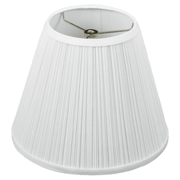 Fenchel Shades | 6" Top Diameter x 11" Bottom Diameter x 9 Slant, (Washer/Spider Attachment) Empire Lamp Shade - (Pleated Mushroom White)