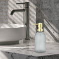 thumbnail image 6 of Unique Bargains 1 Pc Durable Cylinder Frosted Soap Dispenser 13.53oz Gray Gold Tone, 6 of 6