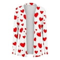 thumbnail image 2 of fatyb Womens Valentine Cute Cardigan Heart Print Long Sleeve Open Front Outerwear Lightweight for Women, 2 of 4