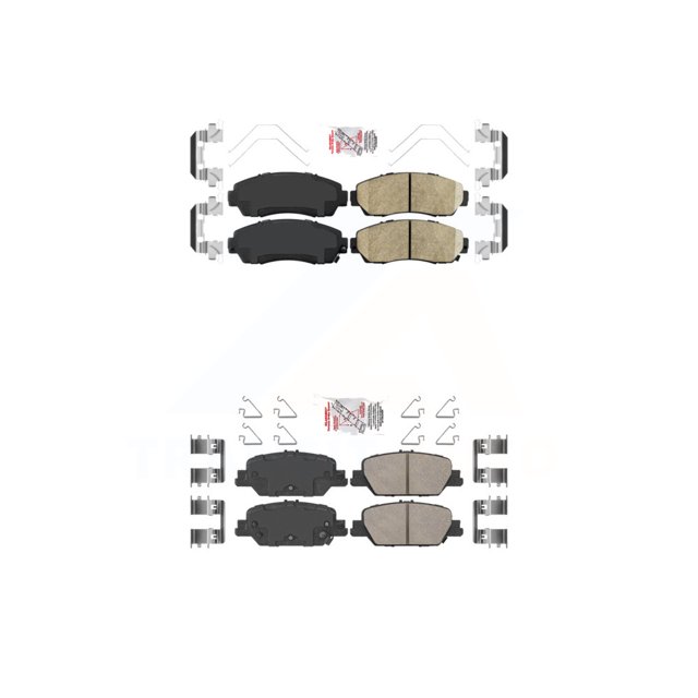 AmeriBRAKES Front Rear Ceramic Disc Brake Pads Kit For 2020-2022 Honda CR-V FULL HYBRID EV-GAS (FHEV) engine KNF-100415