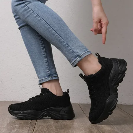 

Women‘s Leisure Knit Sneakers Lightweight Comfy Low Top Lace Up Casual Shoes Women‘s Sport Shoes