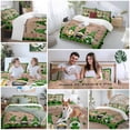 thumbnail image 5 of Queen 4 Piece Bedding Set Saint Patrick's Day Lovely Gnomes Soft Breathable Duvet Cover and Pillowcase, Farm Wood Plank Buffalo Check Duvet Cover Set Bed Sheets for Bedroom Dormitory Guest Room, 5 of 9