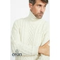 thumbnail image 4 of Aran Irish Traditional High Neck Sweater 100% SuperSoft Merino Wool Men's Cable Knitted Pullover Made in Ireland, 4 of 6