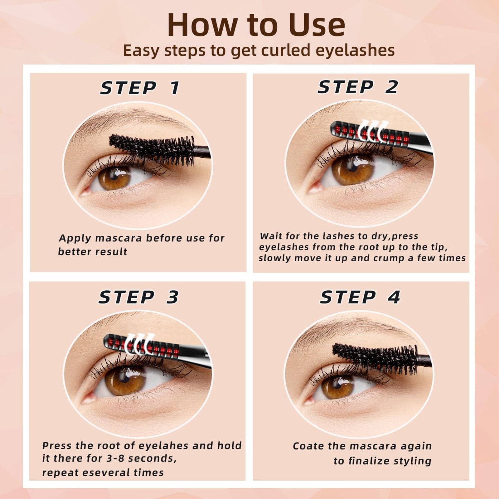 Portable Heated Eyelash Curler with Type-C Charging Cable, 1 Pcheated Eyelash Curlers Fast Heat up Within 10S 24 Hours Long Lasting Rechargeable Electric Eyelash Curler with Type C Makeup Organizers