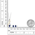 thumbnail image 2 of Gem Stone King 1.86 Ct Blue Created Sapphire E-F Lab Grown Diamond 925 Silver and 10K Yellow Gold Pendant and Earrings Jewelry Set, 2 of 3