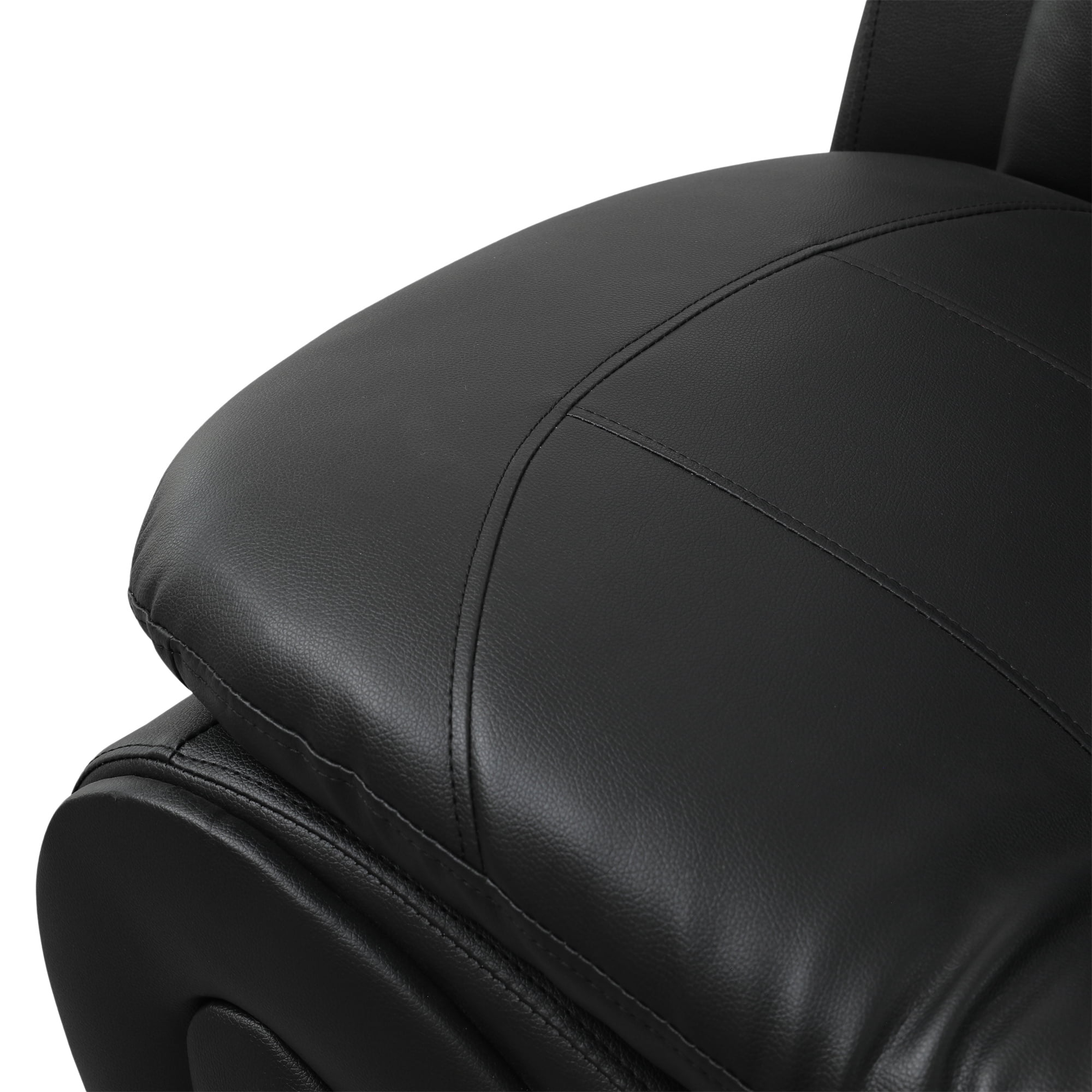 Aukfa 3 Piece Sofa Set - 42" Wide Upholstered Couch Armchair, Leather, Black