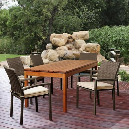 Amazonia Adriana 7 Piece Eucalyptus And Wicker Outdoor