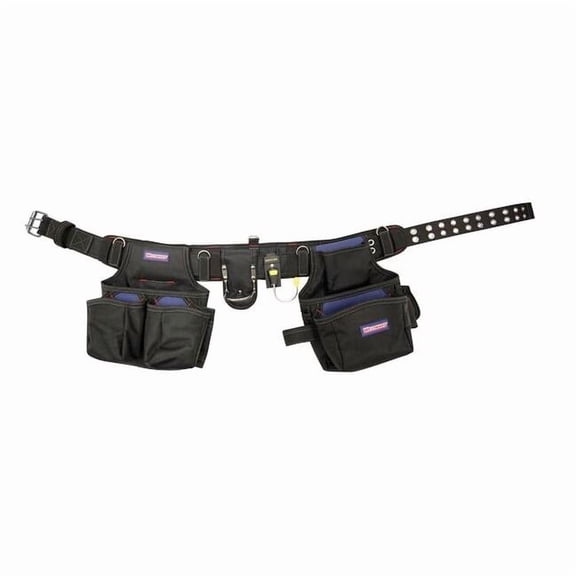 Westward Tool Belt, Tool Belt, Black, Polypropylene, 18 Pockets 5MZP5