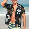 thumbnail image 4 of Uemuo Dogs Printed Regular Fit Short Sleeve Casual Hawaiian Shirt for Men,Aloha shirt,Tropical shirt,Floral print shirt,Vacation Beach shirt-Medium, 4 of 9