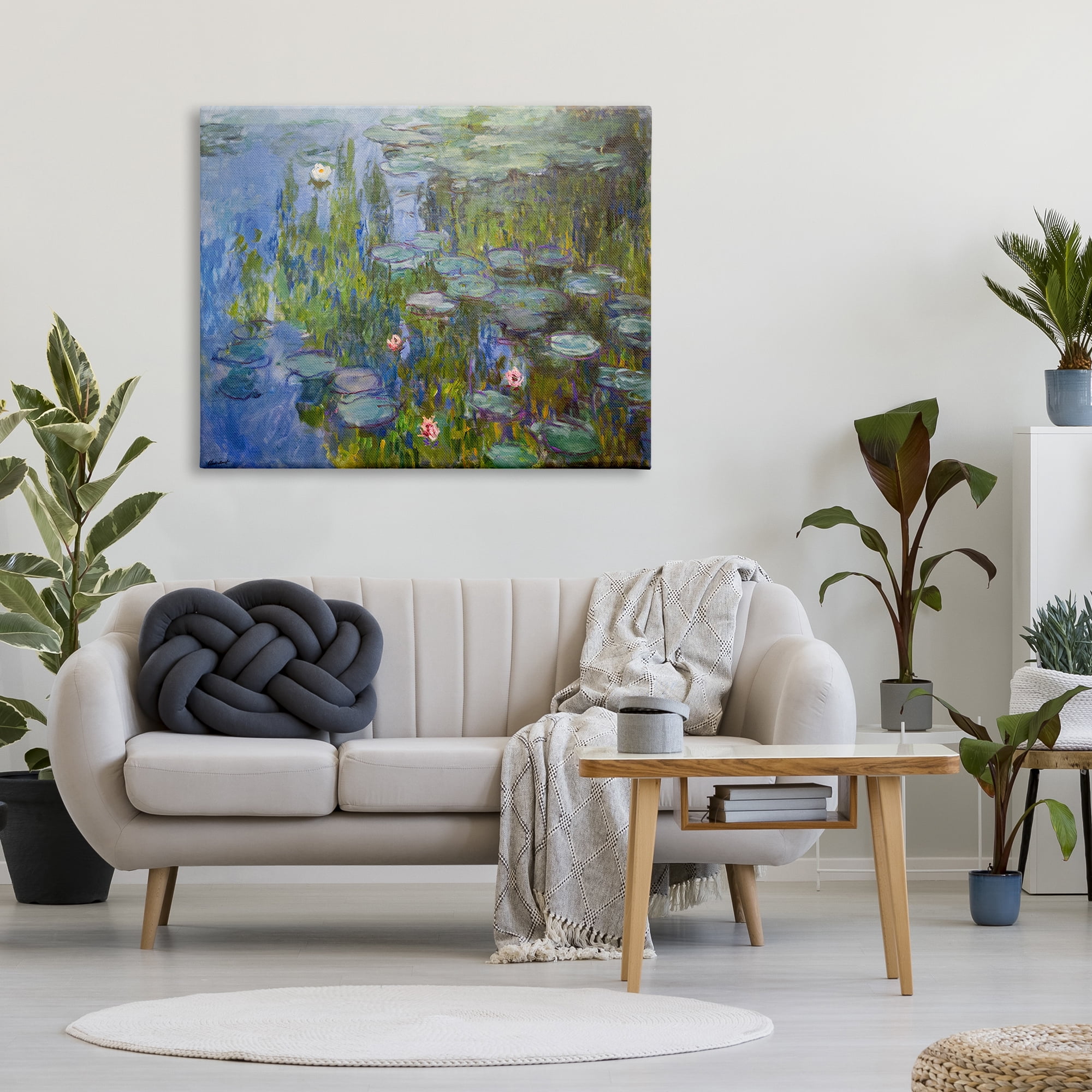 The Stupell Home Decor Collection Monet Impressionist Lilly Pad Pond Painting Canvas Wall Art