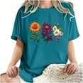 thumbnail image 5 of Drses Cute Spring Tshirt Oversized Floral Graphic Tees Vintage Wildflower Shirt Womens Boho Hiking T Shirt Summer Plant Tops, 5 of 7