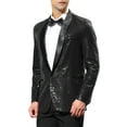 thumbnail image 4 of CHAQUETA DE DEPORTIVA CON LENTEJUELAS PARA HOMBRES INSPIRE CHIC, CON SOLAPA DE CHALECO, UN BOTÓN, BODA, BLAZER BRILLANTE XL NEGRO, 4 of 7
