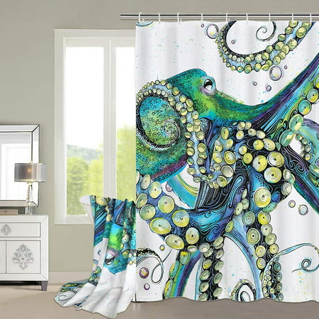 Aqua Waterproof Shower Curtain, Colorful Cool Shower Curtain