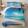 thumbnail image 2 of Erosebridal Teens Ocean Beach Twin Quilt Set,Summer Holiday Coconut Tree Twin Coverlet Set for Boys Girls, 2 of 7