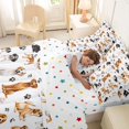 thumbnail image 5 of Homewish Cute Pet Dog 7pcs Queen Bedding,Kawaii Animal Bedding Comforter Set Queen,White,Polkadot Reversible, 5 of 8