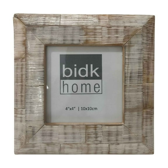 BIDK Home Distressed Beveled Square Picture Frame - for 4" x 4" Photo - Gray
