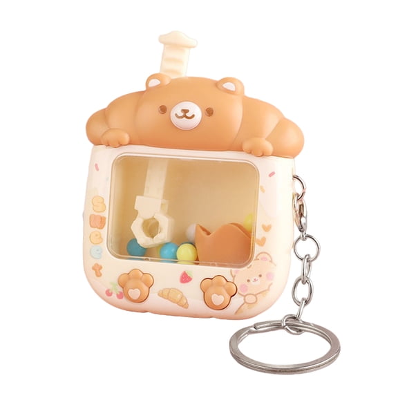 YIFAEUX Mini Claw Machine Keychain Teens Adults Stress Relief Small Catching Game Machine Key Ring Handbag Backpack Hanging Decoration