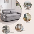 thumbnail image 4 of 55.1" Convertible Sofa Bed Couch, Adjustable Pull Out Sofa Bed With Storage Pockets, 2 Soft Pillows, Dual USB Ports, For Small Space Apartment, 4 of 9