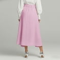 thumbnail image 5 of QATAINLAV Womens Elegant High Waisted Linen Midi Skirt Lightweight Summer Swing A-Line Wrap Business Casual Skirts Pink XL, 5 of 7