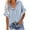 Blue, variant on Women's Linen-Like Casual Short Sleeve Striped Crop Top with Button Down Collar Women's Shirts