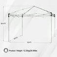 thumbnail image 2 of WDZS 10x10 Pop Up Canopy Tent Easy Set-up Outdoor Patio Canopy Adjustable Straight Leg Heights Instant Shelter with Wheeled Bag, Ropes—Gray, 2 of 13