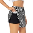 thumbnail image 2 of Bixox Women's Zebra Skin pattern 2 in 1 Running Shorts - Lightweight Athletic Workout Gym Yoga Shorts Liner with Pockets - Large, 2 of 5
