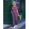 thumbnail image 3 of Ekouaer Jumpsuits for Women Dressy Casual Romper Summer Short Sleeve Vacation Outfits 2026 One Piece Travel Clothes, 3 of 6